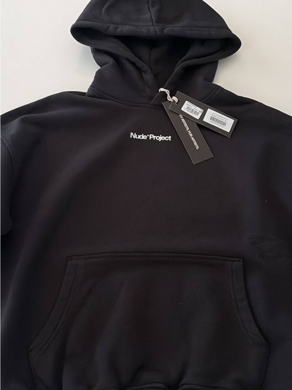 Nude Project Black Hoodie with White Logo size XS